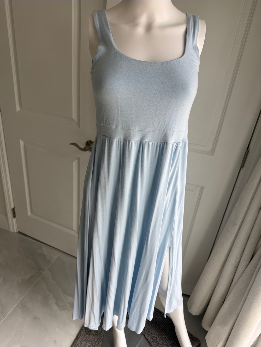 French Connection Pale Blue Sleeveless Midi Dress